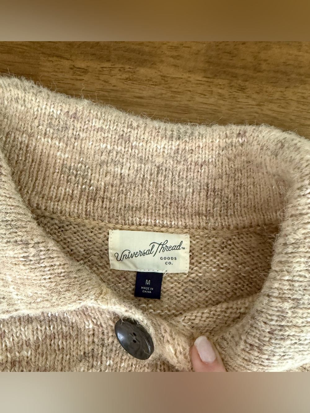 Universal Thread Cream Button-Front Knit Cardigan - Picture 3 of 8
